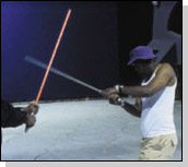 Samuel L. Jackson beim Kampftraining