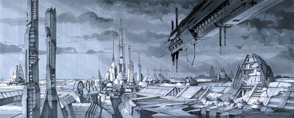 Konzept von Kurt Kaufman für die Planetenoberfläche von Coruscant