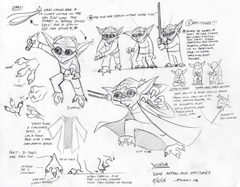 Konzeptzeichnung: Yoda in The Clone Wars