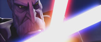 Count Dookus Schlag wird von Anakins Lichtschwert-Klinge geblockt<br /></noscript>Aus: The Clone Wars“></a></div><input id=