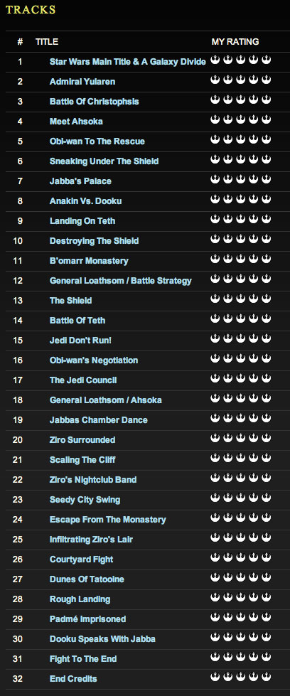 The Clone Wars Tracks