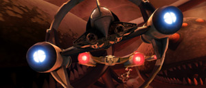 Anakin Skywalker führt eine kleine Gruppe Y-Wing-Bomber durch einen gefährlichen Nebel