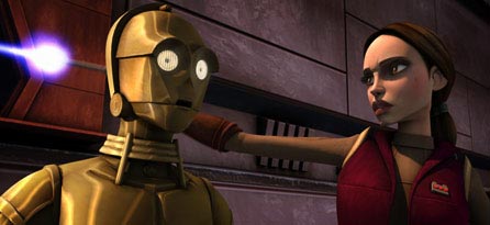 Padmé Amidala und C-3PO in Destroy Malevolence