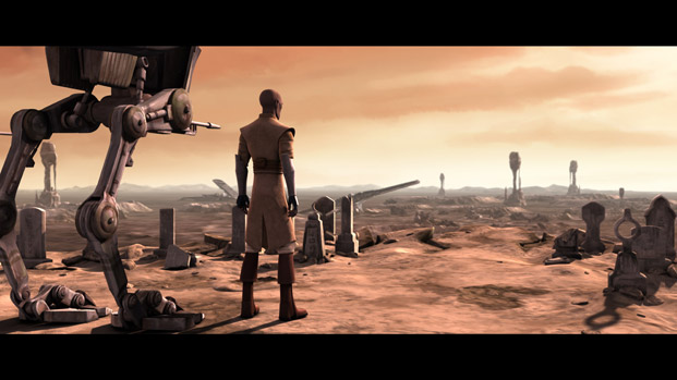 Mace Windu inmitten der Verwüstung