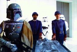 Boba Fett und Han Solo (in Karbonit)