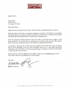 Brief von Kathleen Kennedy