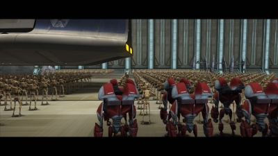 Die Droiden formieren sich, um die Republik anzugreifen. © 2014 Lucasfilm Ltd. / SUPER RTL