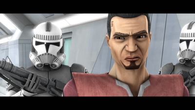 Kadett Fives stellt selbstständig Nachforschungen an und findet heraus, dass ein modifizierter Code in den Gehirnen aller Klone versteckt wurde. © 2014 Lucasfilm Ltd. / SUPER RTL