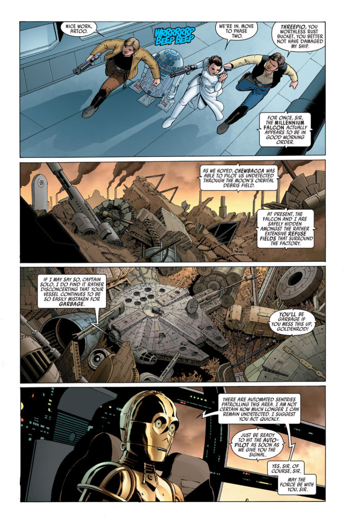 6 Dinge, die ihr nicht über <i>Star Wars #1</i> wisst…“></div><p>
<b>3. Luke und Leias Outfits haben charakterbezogene Gründe.</b><br />
Am Ende von ‚<a data-autolink-id=