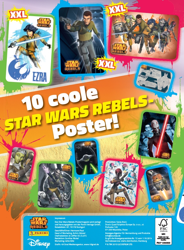 Rückseite zu Star Wars Rebels-Postermagazin