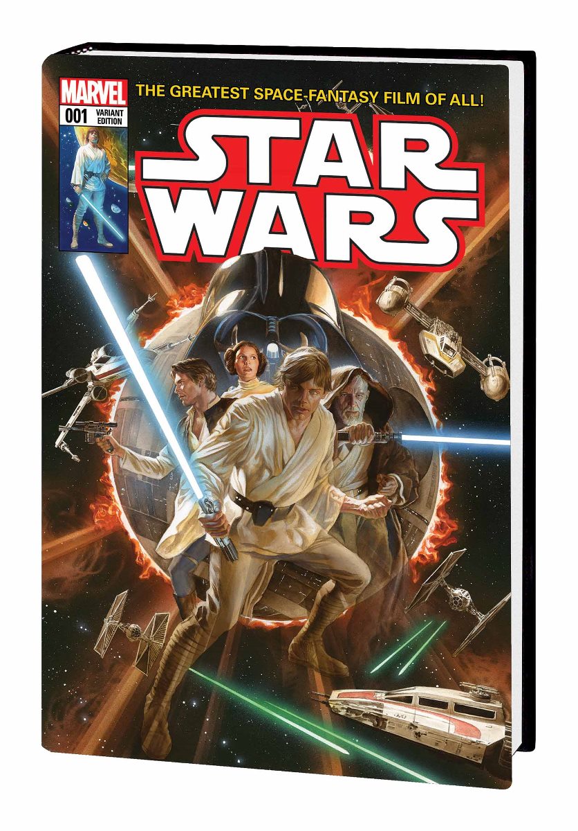 <i></noscript>Star Wars: Covers</i>„><br>Star Wars ist zu Marvel zurückgekehrt und eine ganze Galaxie aus Comicbuchstars haben sich der Feier angeschlossen! Heiße Luke, Leia, Han, Chewie, R2, 3PO, Darth Vader und den Rest in dieser erstaunlichen Coversammlung zurück, die von Leuten wie John Cassaday, Joe Quesada, Alex Ross, Skottie Young, J. Scott Campbell, Salvador Larroca, Terry Dodson und vielen weiteren erschaffen wurden! Beeinhaltet jedes illustrierte Variantcover von Star Wars #2-#6, Princess Leia #1-#5 und Darth Vader#1-#6. <br>Bereite dich außerdem darauf vor, von der neuen Coverart aus Marvels klassischen Star Wars-Sammlungen umgehauen zu werden, darunter Adi Granovs sensationellen Werken zur originalen Trilogie. Dazu kommen auch Besonderheiten – dieses Buch sollte man definitiv nach seinem Umschlag beurteilen!</p> </blockquote> <p>Das <a href=