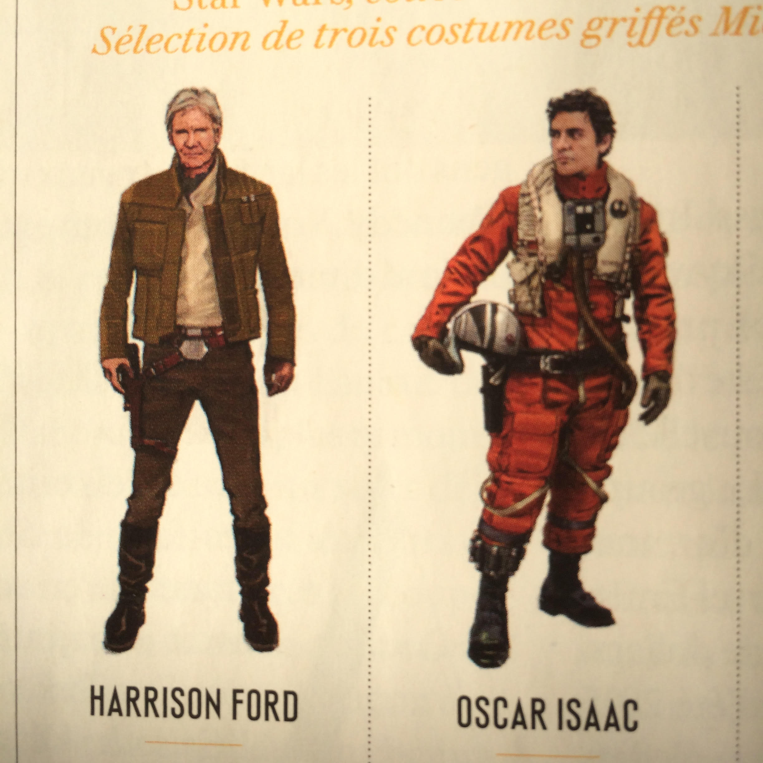 Han Solo in seiner Piloten Jacke und Poe Dameron in seiner Pilotenuniform
