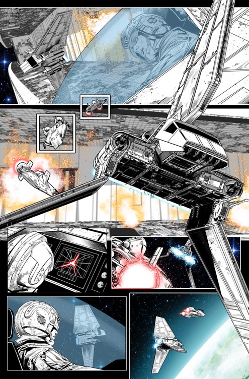 Vorschau zu <i></noscript>Shattered Empire</i>„></div><p></p>
<p>‚Das Imperium hat immernoch seine Resourcen. Das Imperium hat eine gewaltige Flotte.‘, meint Rucka. ‚Vielleicht ist sie nach der Schlacht um Endor in Unordnung geraten, aber anzunehmen, dass in diesem Machtvakuum keine Leute auftreten werden, ist kurzsichtig.‘<br />
</p>
<p>‚All diese Menschen sagen eben nicht ‚Okay, wir waren wohl auf der falschen Seite. Das war’s dann wohl.‘ (lacht) Da draußen ist ein Moff mit der Einstellung ‚Okay, ich leere mal die Konten, ändere meine Namen und gehe nach Aruba.‘ Die gibt es, und ihr wisst es. Doch für jeden Moff, der das sagt, sagen gleich fünf: ‚Nie im Leben verlassen ich meinen Posten. Die Sturmtruppen da gibt es aus einem gewissen Grund. Geht mal da raus und knallt jeden dieser Aufständler über den Haufen, diese Terroristen und macht denen klar, dass die Härte des Gesetzes immer noch zieht.‘ Es wird also haarig.‘</p>
<p><i>Shattered Empire</i>, mit Illustrationen von Marco Chechetto (seine wunderbare Bebilderung befindet sich hier im Interview), wird dieses Feld in verschiedenerlei Hinsicht beackern: Indem er zeigt, wie das Imperium reagiert, wenn es am Bode liegt; und indem er zeigt, wie sich verschiedene Welten nach weltverändernden Ereignissen verhalten. Rucks zitiert die echte Geschichte herbei – den Arabischen Frühling, den Ostblock, Nordkorea – als Einflüsse darauf, wie er den Zustrand der Galaxis im Comic darstellt, ebenso in Sachen Diktaturen. ‚Ich schaue mir auch ganz gerne Propaganda an.‘, meint er. ‚Wer kontrolliert die Kommunikationswellen? Das Imperium. Die Rebellion kann also herumhopsen und mit voller Kraft schreien ‚Palpatine ist tot!‘ – aber ich garantiere euch, dass diese Nachricht 70 % der Galaxis gar nicht erreicht hat. Es ist eher ein Gerücht. Im Flüsterton.‘</p>
<p>Die Handlung hat sich aus Rucks Entwürfen und in Zusammenarbeit mit der Storygroup entwickelt, darunter besonders Rayne Roberts, Kiri Hart, Pablo Hidalgo und <a data-autolink-id=