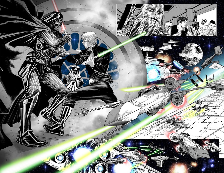 Vorschau zu <i></noscript>Shattered Empire</i>„></div><p></p>
<p>‚Wenn man anfängt, darüber nachzudenken‘, meint Rucka weiter. ‚und man darüber nachsinnt, was Leia nun als Konsequenz der Schlacht von Endor weiß, ist das eine Menge zu verdauen. Ich meine, sie muss da eine Menge verdauen – sowohl als militärische Anführerin, als auch als Politikerin im Anschluss an die Schlacht von Endor. Aber inmitten all dessen, muss sich mit der Tatsache klarkommen, dass ihr biologischer Vater direkt verantwortlich ist für die Auslöschung all der Leute, die sich immer für ihre Familie gehalten hat – ihre Mutter, ihr Vater, Alderaan, all die Sachen, die Vader angestellt hat. Und wenn das einmal ausrollen will, hat man die Story von Padmé Naberrie vor sich, die Padmé Amidala ist. Das führt sie dann unmittelbar – nicht notwendigerweise in einem großen Moment – zu: ‚Moment mal!‘. Die Szene, in der sich sich an Mon Mothma wenden muss und sagt: ‚Sie waren da. Sie war ihre Freundin. Wer war sie? Ich will es wissen.‘ Das ist eine verborgene Szene. Irgendwann, eines Tages, wird jemand diese Szene schreiben. Nicht in <i>Shattered Empire</i>. Es gibt eine Anspielung, dass sich diese Szene zugetragen hat. Ich habe sehr stark versucht, den Kanon zu respektieren und die daraus logisch folgenden Dinge.‘</p>
<p>Dieser Herangehensweise folgt er auch für Shara und Kes, den Charakteren, die er geschaffen hat. ‚Es gibt eine Hintergrundgeschichte, die ich nicht immer in die Bände einfließen lasse, und so wie es aussieht, wird sich dies ändern. In meinem Kopf haben sich nach dem Sieg von Yavin der Allianz angeschlossen und das aus einem ganz gewissen Grund. Sie hatten eine Spedition und dann bekamen sie ein Baby. Sie fragten sich: ‚Nun, wie wird die Zukunft unseres Kindes sein?‘ Selbst wenn dieser Ursprung nicht in Stein gemeißelt ist, repräsentiert es dennoch ein emotionales Zentrum. Shara und Kes haben einen Grund zu kämpfen.</p>
<p>‚<i>Star Wars</i> funktioniert aufgrund des Ruhms dieser fantastischen Schauplätze.‘, meint Rucka. ‚Die Emotionen der Figuren und ihre Geschichten sind sehr real, plausibel und greifbar. Wir nehmen sie auf. Bei Lukes ‚Nein!‘ am Ende von Episode V herrscht eine Urqual. Man muss schon ein Ausnahmszyniker sein, um dabei zu lachen…es handelt sich um herzzerreißende Qual. Eine so ehrliche und so wahre Emotion. <i>Star Wars</i> in Höchstform trägt dieses Element.</p>
<p>‚Ich habe diese vier Bände.‘, meint er. ‚Ich weiß nicht, ob ich dieses Ausmaß an Resonanz und Wahrheit jemals wieder erreichen kann, aber – nochmals – ich will ehren, dass es existiert. Shara Bey mag eine Pilotin sein, die sie noch nie zuvor getroffen haben, aber ihre Emotionen, ihre Sorgen, ihre Handlungen, ihre Glaubenspunkte sind real. Wenn wir es schaffen, dies erfolgreich herüberzubringen, dann haben wir eine erfolgreiche Geschichte.‘</p>
<p>Rucka, mehrfach mit dem Eisner Award prämiert, hat Batman geschrieben, Superman, Wolverine. Comicikonen. Er hat seine eigenen Titel. Wie fühlt es sich für ihn an – einen gewaltigen Star Wars-Fan, der wegen Episode VI die Schule schwänzte, alle sechs Filme ‚öfter als ich zählen kann‘ gesehen hat und eine gewaltige Sammlung aus Actionfiguren hat – diese ersten Schritte in die größere Welt der weit, weit entfernten Galaxis zu machen?</p>
<p>‚Ich bin wenigen Dingen beim Erzählen begegnet, die derart viel Leidenschaft und Spekulation auslösen, wie <i>Star Wars</i>. Ich habe viel darüber nachgedacht, ehrlich. Ich habe schon überall in Sachen Comics gearbeitet. Marvel, DC. Und ich habe im Laufe meiner Karriere in beiden Häusern gearbeitet, mit Künstlern und Autoren, die mit den Comics aufgewachsen sind. Sie kennen diese in und auswendig und lieben sie. Das waren ihre heiligen Bücher, als sie aufgewachsen sind.‘</p>
<p>‚So sehr ich Comics – DC und Marvel – auch liebe, und das tue ich in der Tat, so war es doch nie meine Religion. Das war <i>Star Wars</i>. <i>Star Wars</i> war die Mythologie, in die ich am meisten investiert habe. Diese Ehren erhalten zu haben, in dieses Universum zu kommen und dort zu spielen – und Kanonsachen zu verfassen – und dazu im Stande zu sein, dem etwas hinzuzufügen ist etwas, das ich sehr ernst nehme. Bemerkenswert ernst sogar.‘</p>
<p>So wie es klingt, wird <i>Shattered Empire</i> die Geschichte des Kampfs der Rebellion gegen das Imperium mehr als nur gut ergänzen – und so bedeutend für die Fans sein, wie für den Autoren.</p>
<p>‚Ich habe nichts mehr gewollt, als das Material, das uns zugrunde liegt, zu ehren.‘, sagt Rucka. ‚und darauf will ich aufbauen. Auf die konstruktivste und nützlichste Weise, die ich kann.‘</p></blockquote>
<p>Der erste Band wird am 2. September erscheinen, der <a href=