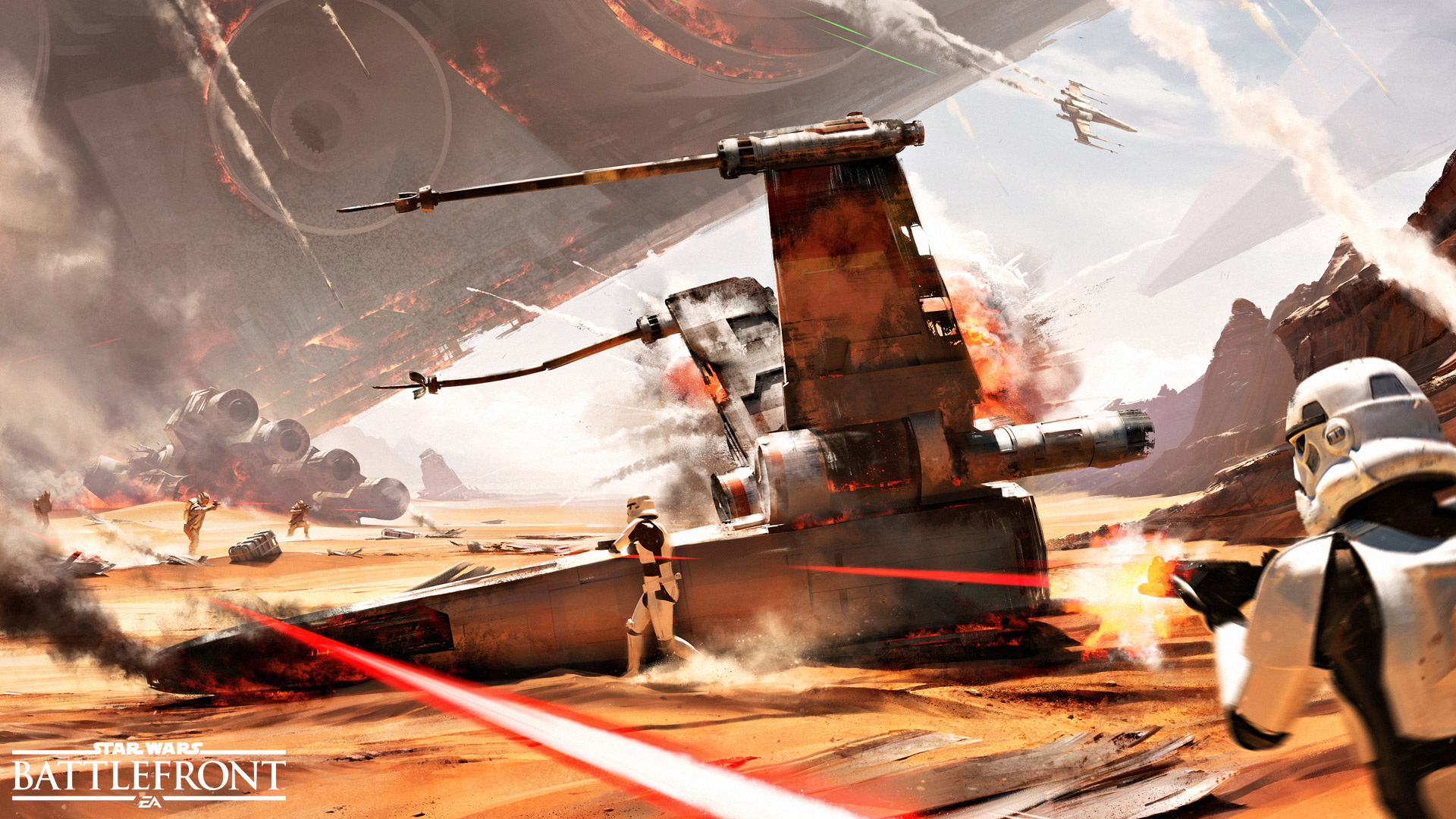 Konzeptzeichnung für die Schlacht von Jakku
