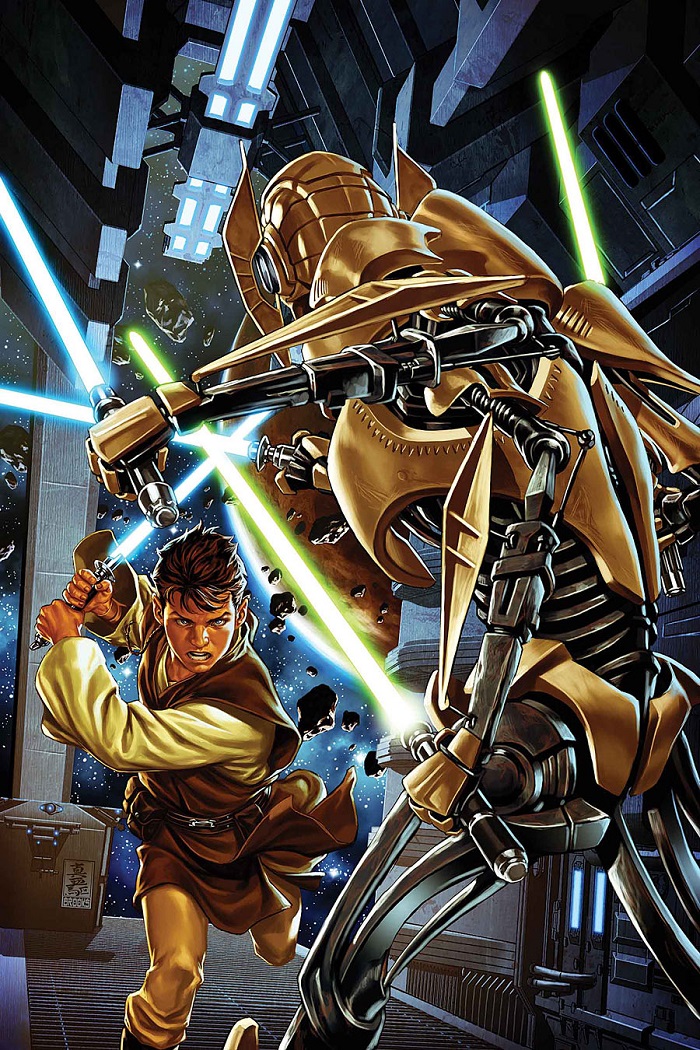 <i></noscript>Kanan #9: First Blood, Part 3</i>„> </p> <h2>Kanan #9: First Blood, Part 3</h2> <ul> <li>Caleb Dume zum ersten Mal in den Klonkriegen!</li> <li>Er und seine neue Meisterin Billaba übernehmen das Kommando über eine Truppe Klone…</li> <li>Und stellen sich einem der tödlichsten Generäle der Separatisten…GRIEVOUS!</li> </ul> <p>Dieser Band wird am 16. Dezember erscheinen.</p> <p><br style=
