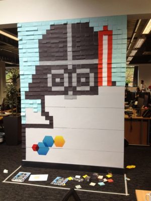 Star Wars-Motive als Post it-Gemälde