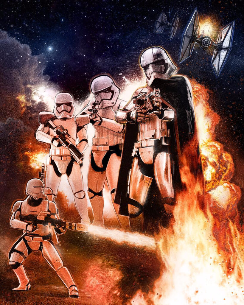 Promo-Zeichnung für Das Erwachen der Macht: Captain Phasma und die First Order