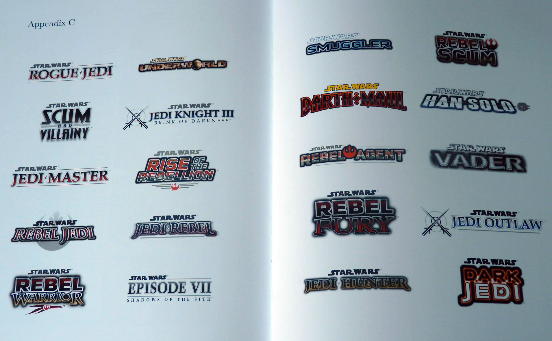 Shadows of the Sith und weitere Konzeptlogos