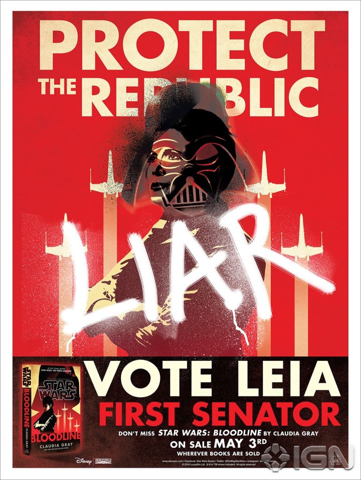 Wahlplakate Leias zum Roman <i></noscript>Bloodline</i>„></div><p>Eine inhaltliche Zusammenfassung findet ihr <a href=