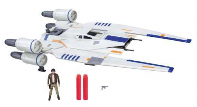 Bild des U-Wings von Hasbro und Namen einiger LEGO-Sets
