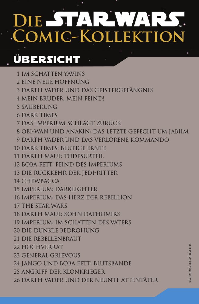 Star Wars Comic-Kollektion Übersicht bis Band 26