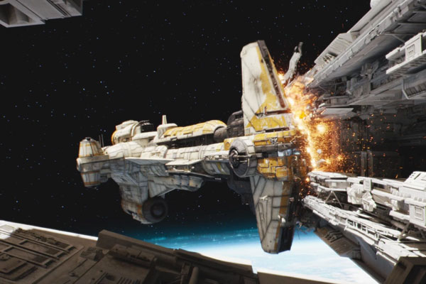 Rogue One: Die Hammerhead-Korvette rammt den Sternenzerstörer