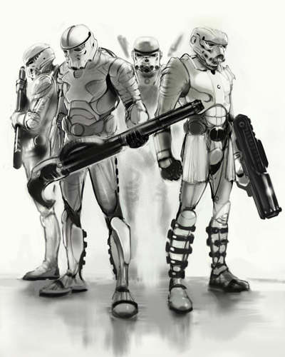 Eine Star-Wars-Spiele-Konzeptzeichnung von Carlos Huante