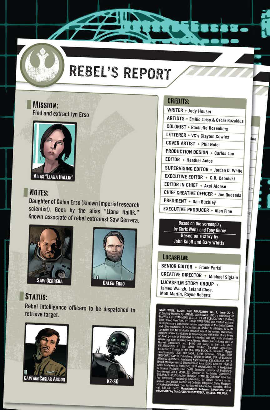 Vorschauseiten für Rogue One #1