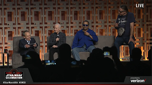 Anthony Daniels, Billy Dee Williams und Peter Mayhew