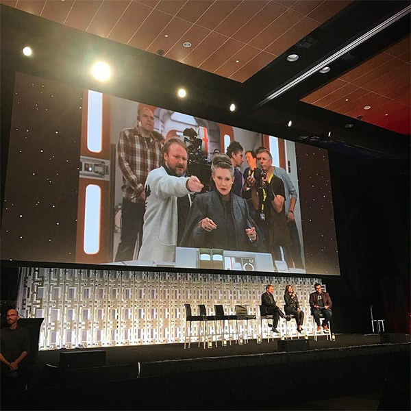 Carrie Fisher bei Dreharbeiten
