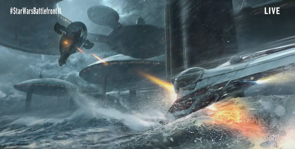 Star Wars Battlefront 2 - Kamino mit Jedi-Starfighter und der Slave I