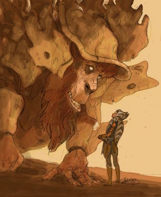 Ahsoka und der Bendu in einer geschnittenen Rebels-Szene