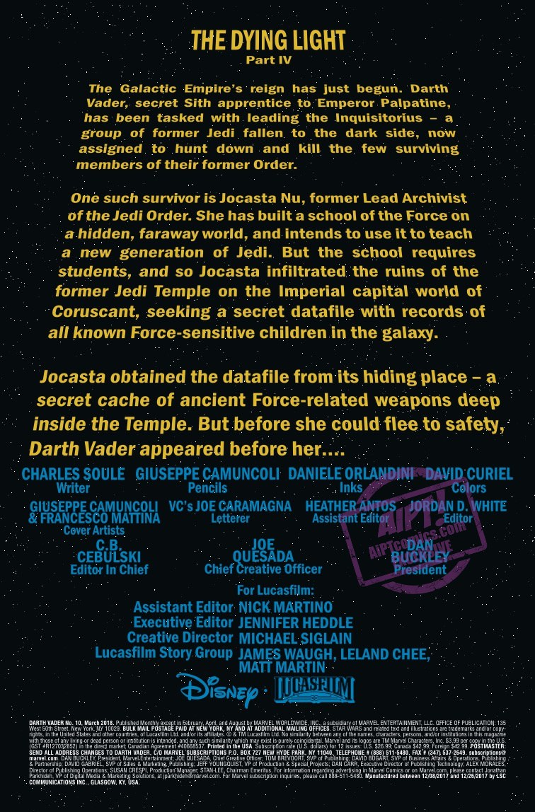 Vorschauseiten zu Darth Vader #10