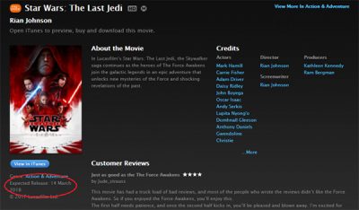 Die letzten Jedi offenbar ab dem 14. März als Download verfügbar