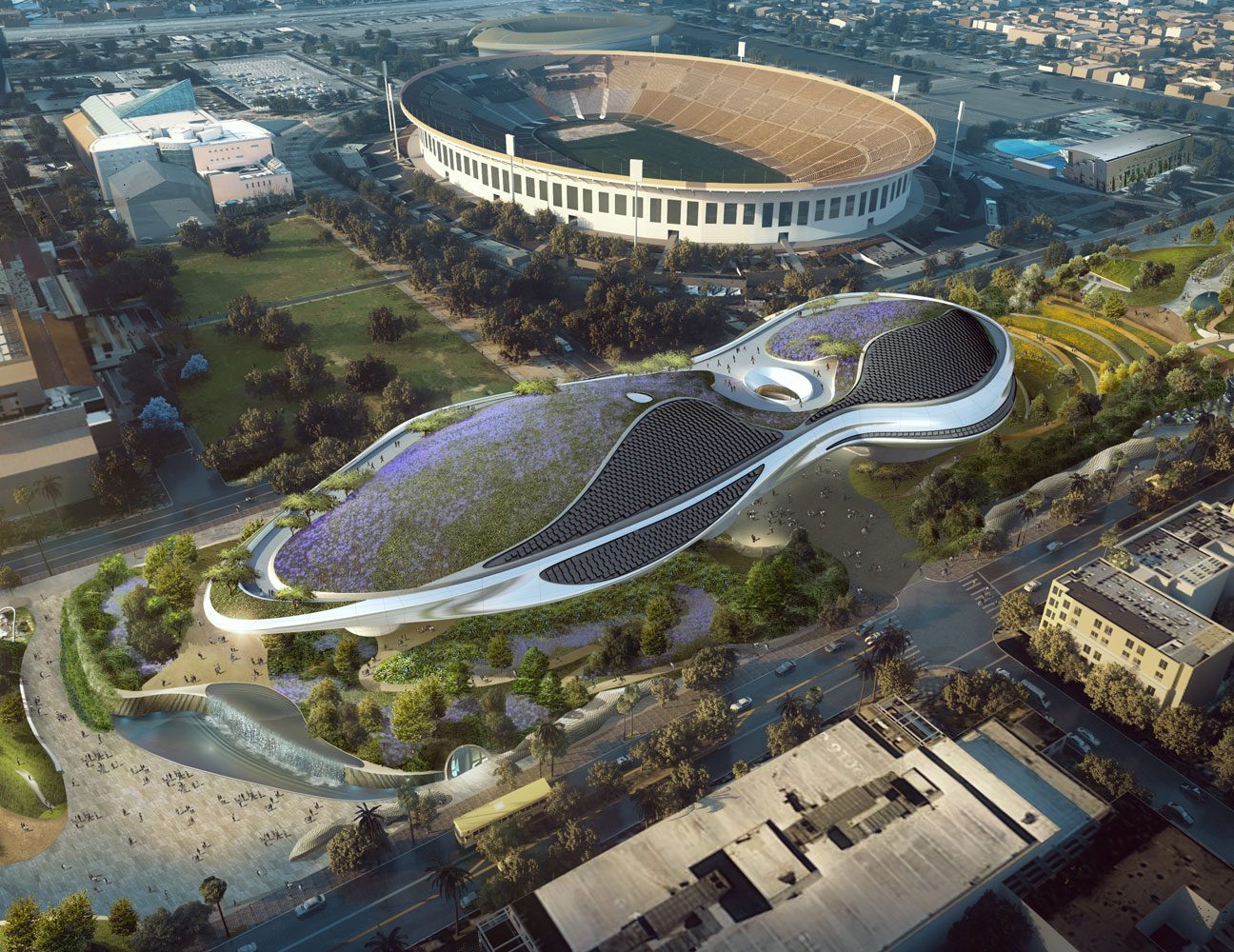 Planungsillustration zum Lucas Museum of Narrative Art in Los Angeles