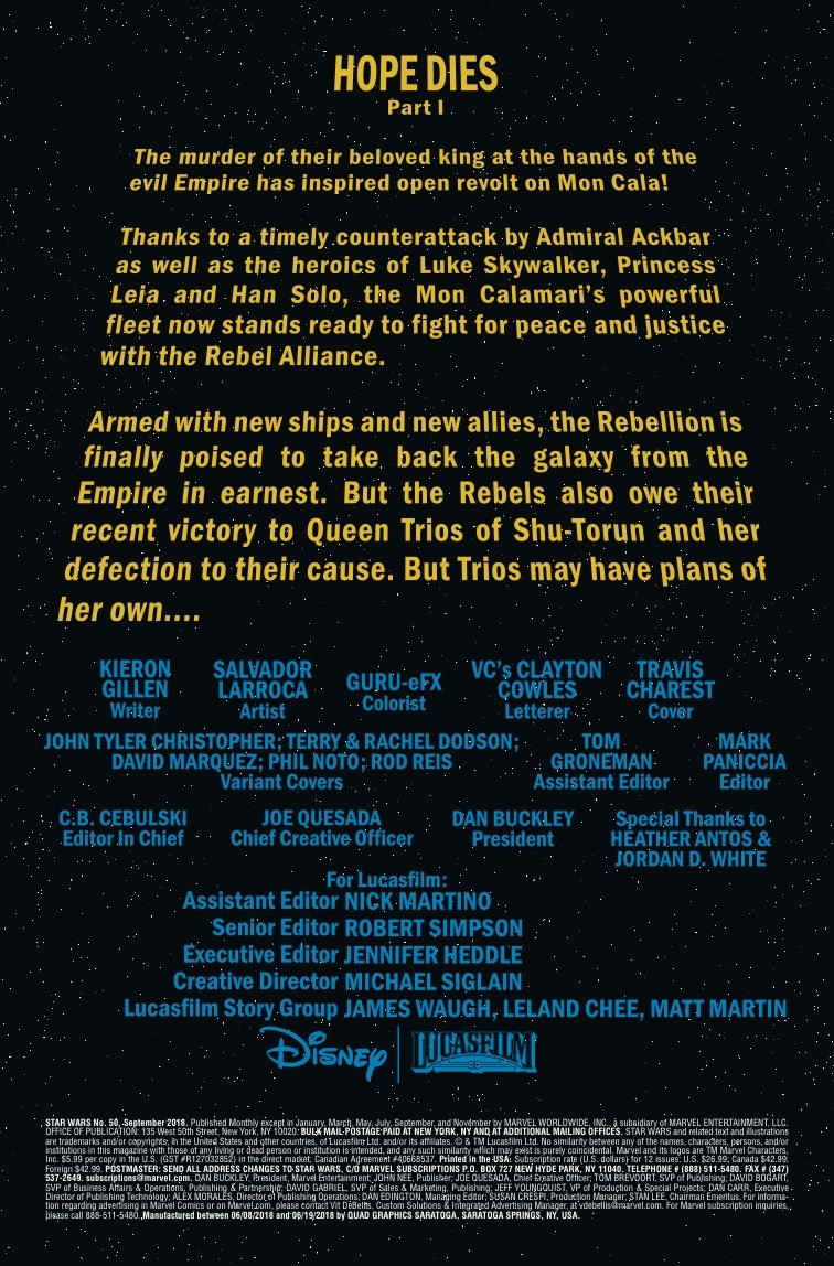 Vorschauseiten zu Star Wars #50