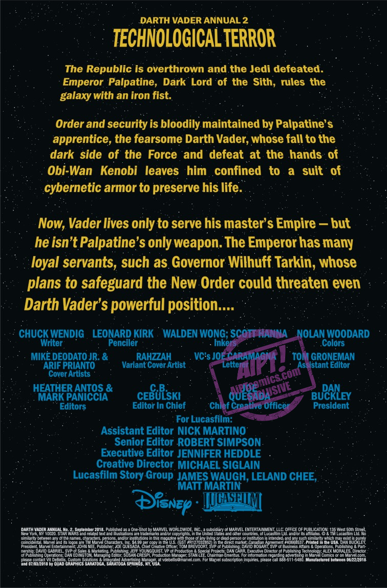Vorschauseiten zu Darth Vader Annual #2: Technological Terror