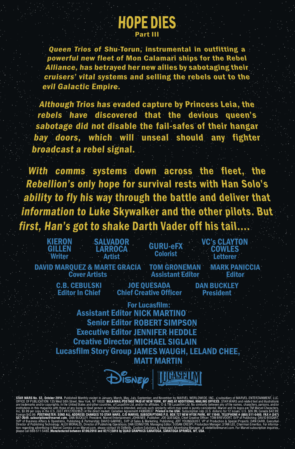 Vorschauseiten zu Star Wars #52
