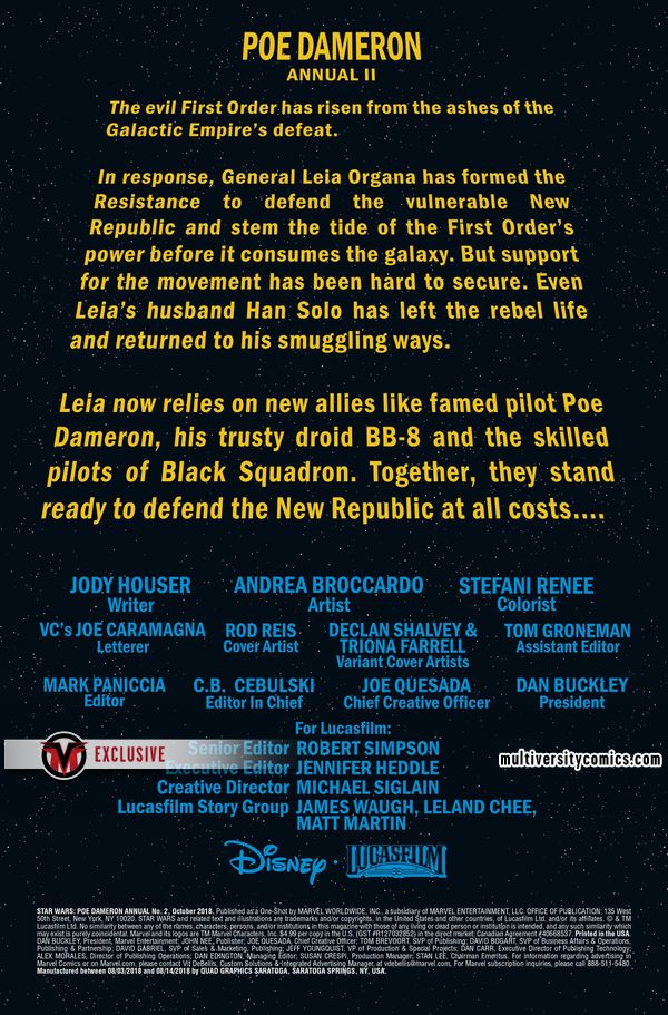 Vorschauseiten zu Poe Dameron Annual #2