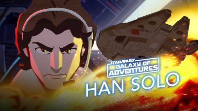 Han Solo hält den Rücken seiner Freunde frei in Galaxy of Adventures