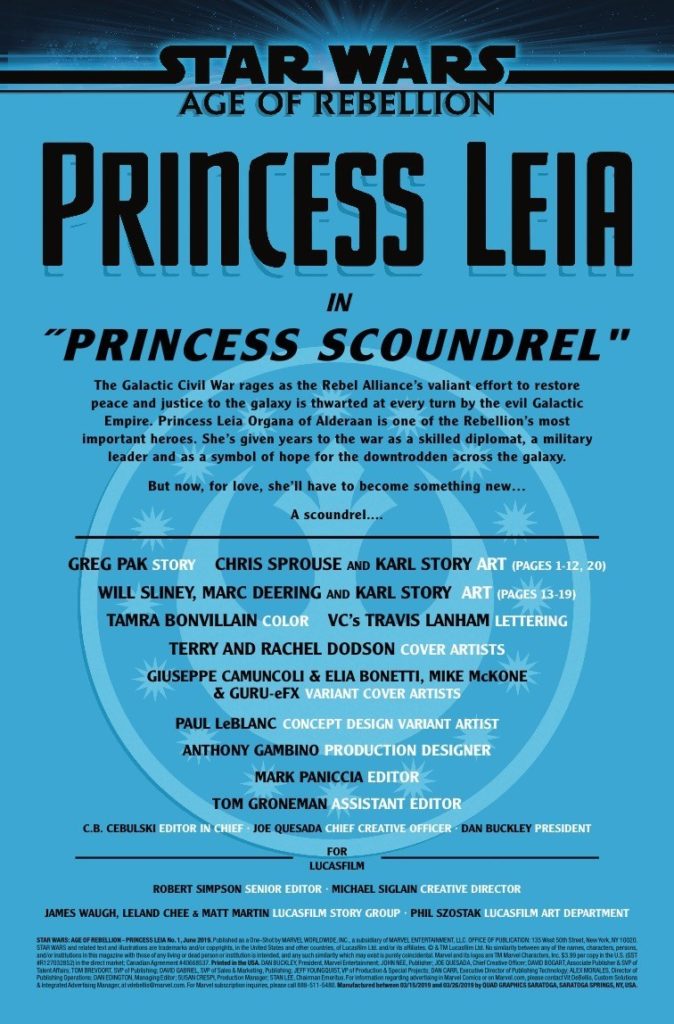 Vorschauseiten zu Age of Rebellion: Princess Leia #1