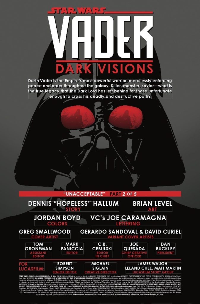 Vorschauseiten zu Vader: Dark Visions #2