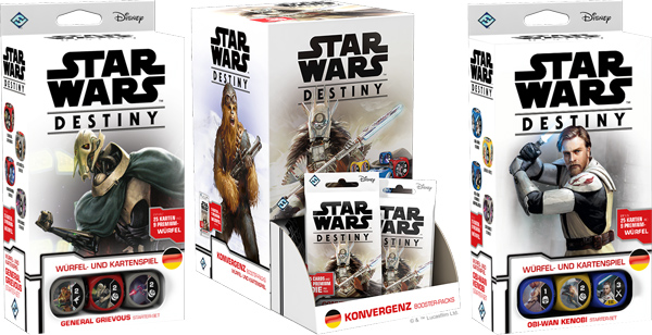 Star Wars: Destiny - Konvergenz Booster, Obi-Wan Starterpack und Grievous Starterpack