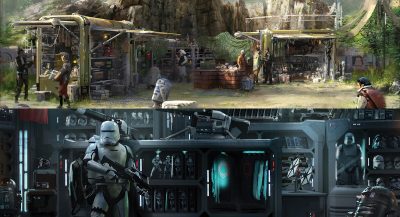 Erste Konzeptzeichnungen für zwei Galaxy’s Edge Shops