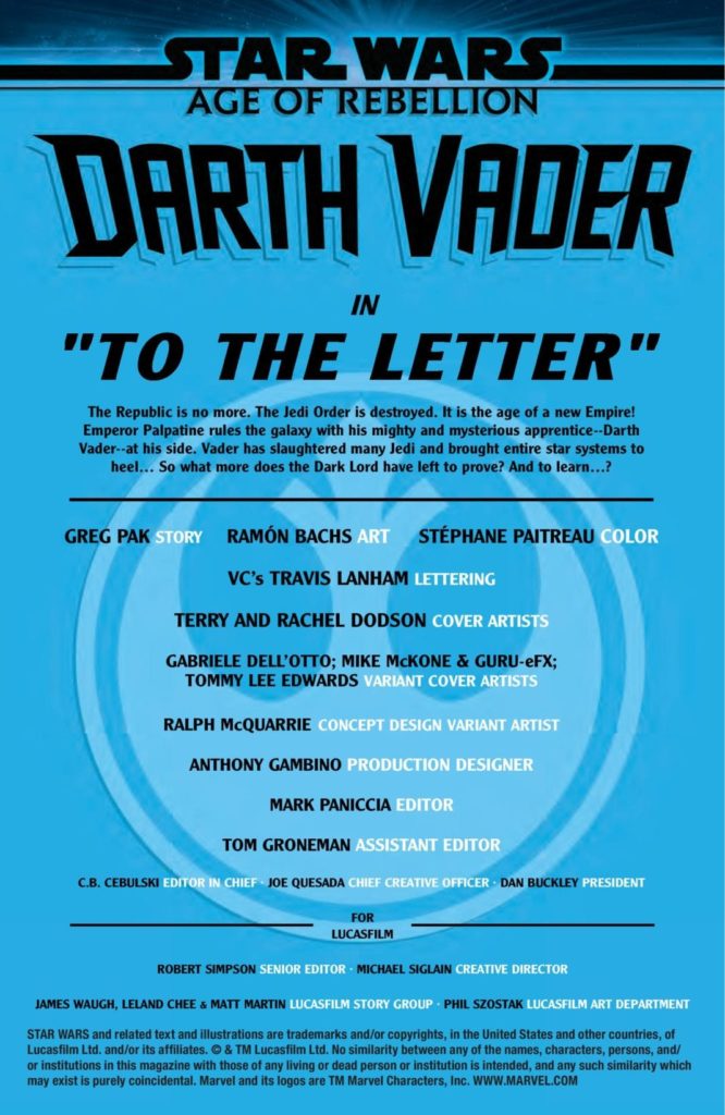 Vorschauseiten zu Age of Rebellion: Darth Vader #1'