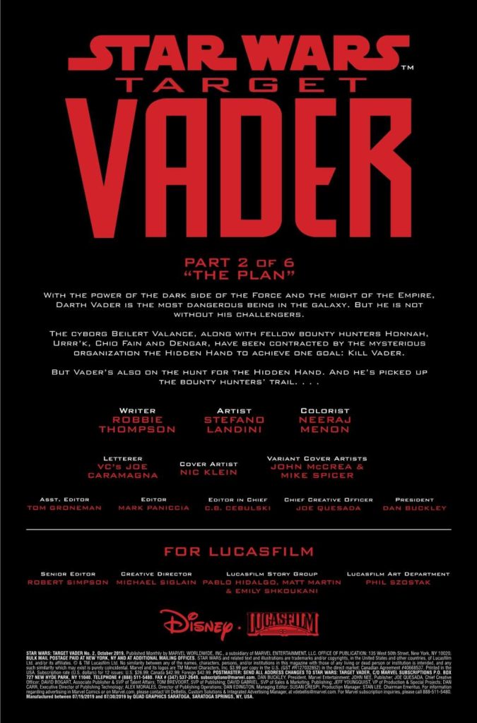 Vorschauseiten zu Target Vader #2:The Plan