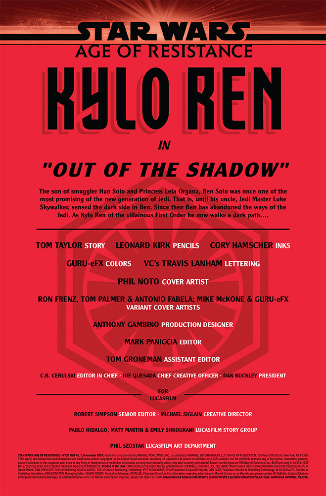 Vorschauseiten zu Age of Resistance: Kylo Ren #1