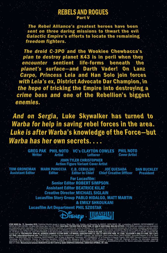Vorschauseiten zu Star Wars #72