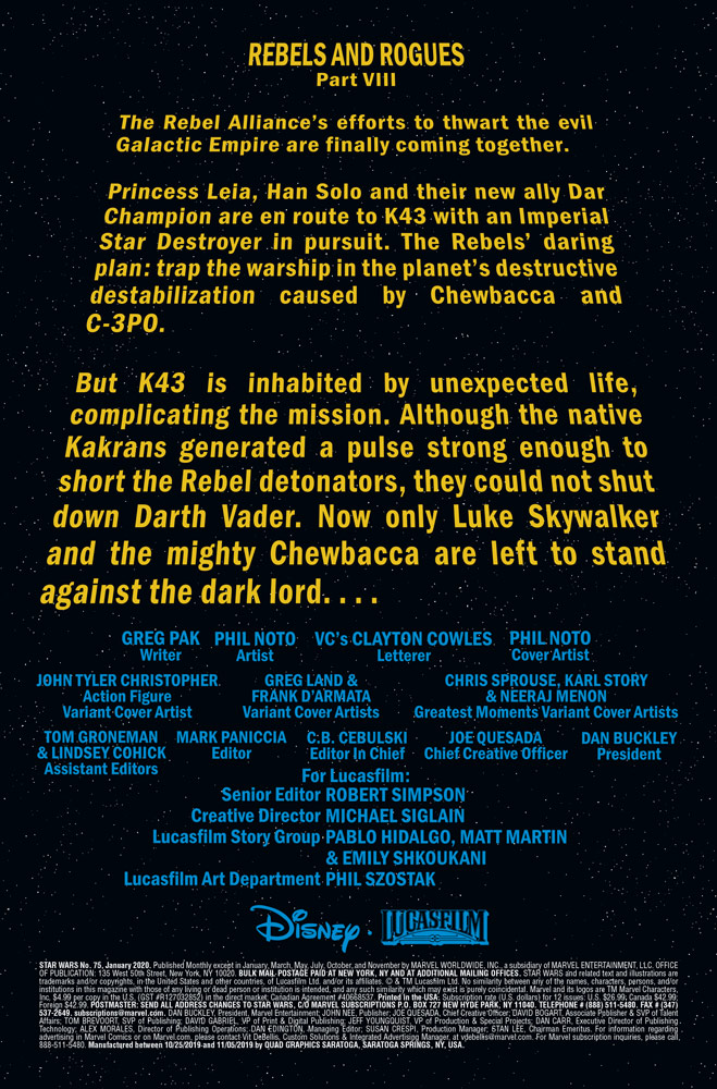 Vorschauseiten zu Star Wars #75
